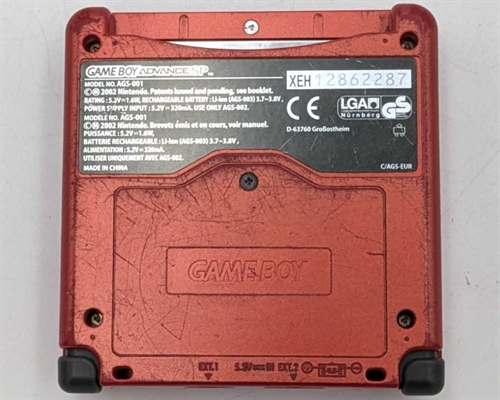 Gameboy Advance SP - Model AGS-001 - Groudon Edition - Console - SNR XEH12862287 (B Grade) (Used)